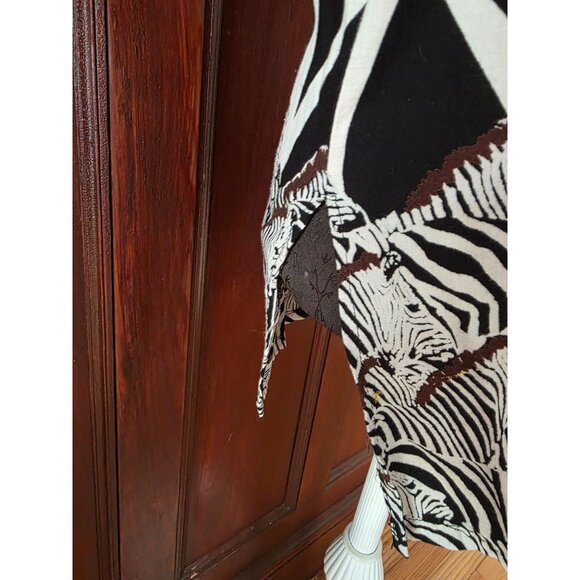 Anthony Mark Hankins Button-Down Shirt With Zebra Print Black White L - Picture 5 of 9